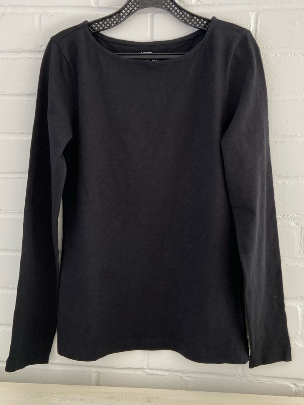New With Tags J.Crew Classic Black Long-Sleeve Women's Top
